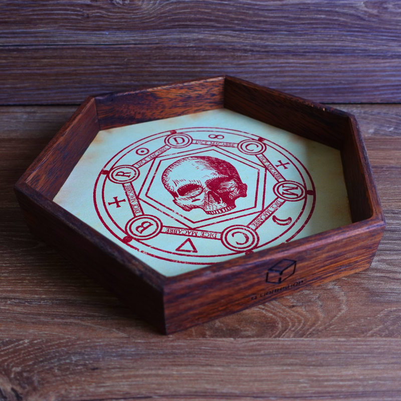 Dice Macabre Wooden Dice Tray (Preorder)