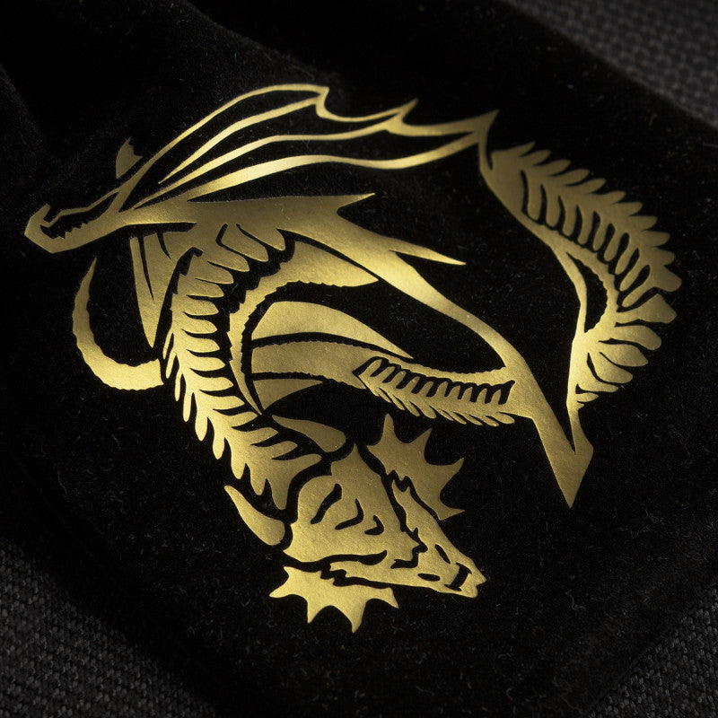 Dragon Black & golden Velour Dice Bag (Preorder)