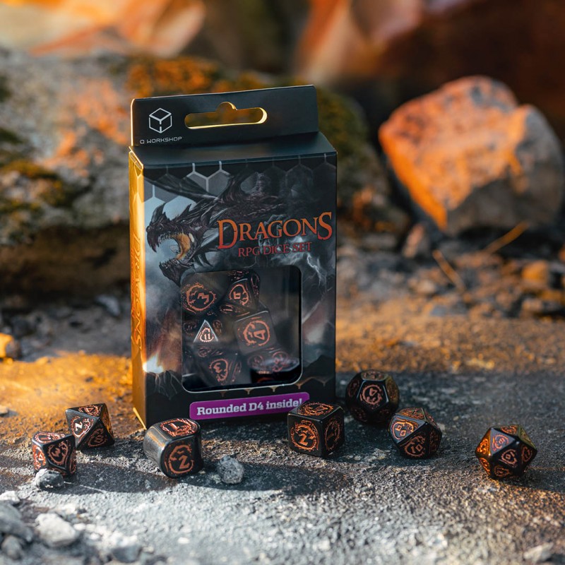 Dragons Modern Dice Set: Obsidian (Preorder)
