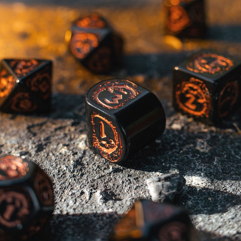 Dragons Modern Dice Set: Obsidian (Preorder)