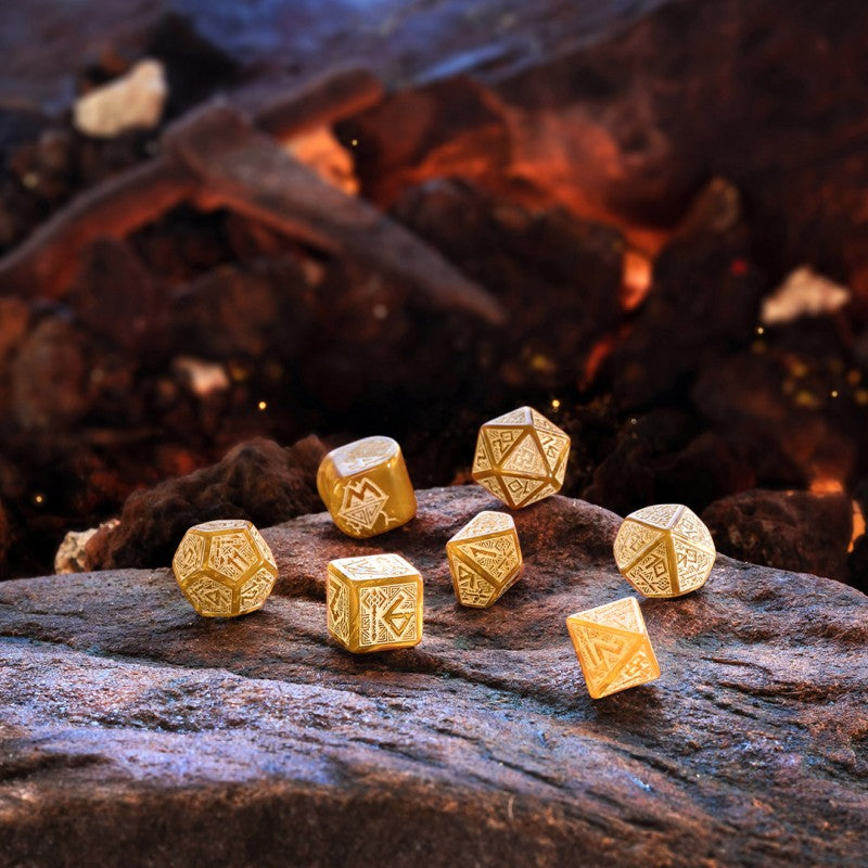 Dwarven Modern Dice Set: Gold (Preorder)