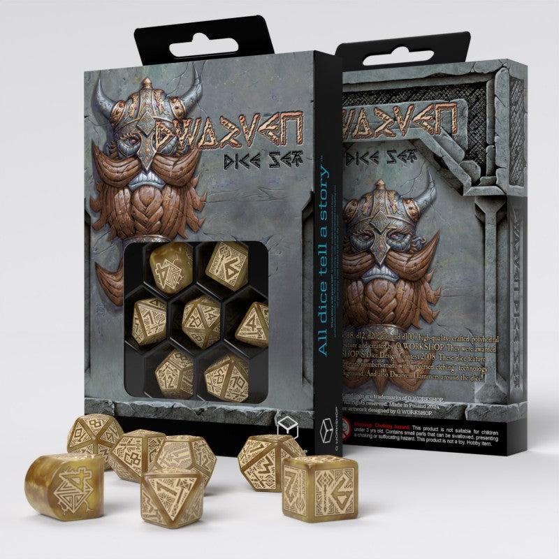 Dwarven Modern Dice Set: Gold (Preorder)