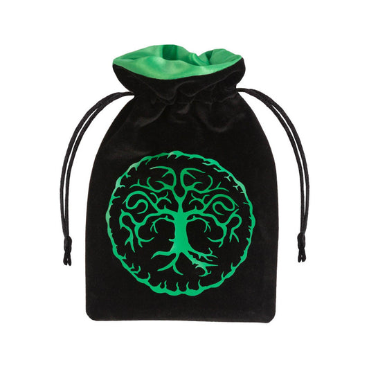 Forest Black & green Velour Dice Bag (Preorder)