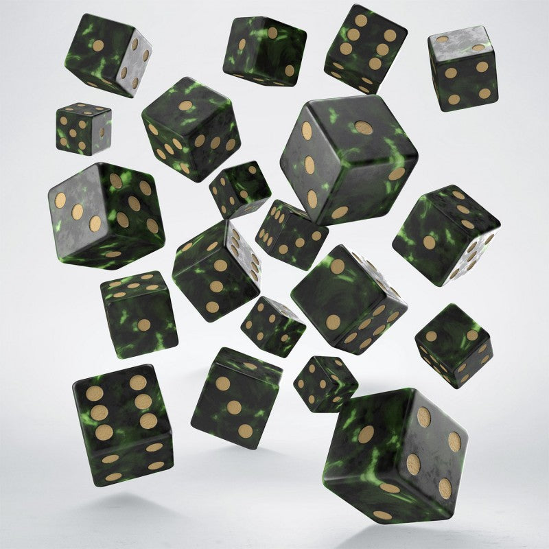 Full Pack of D6s: Bottle green & Gold (Preorder)