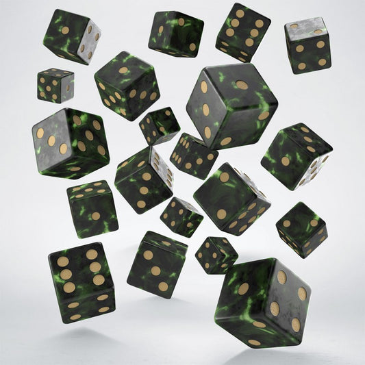 Full Pack of D6s: Bottle green & Gold (Preorder)