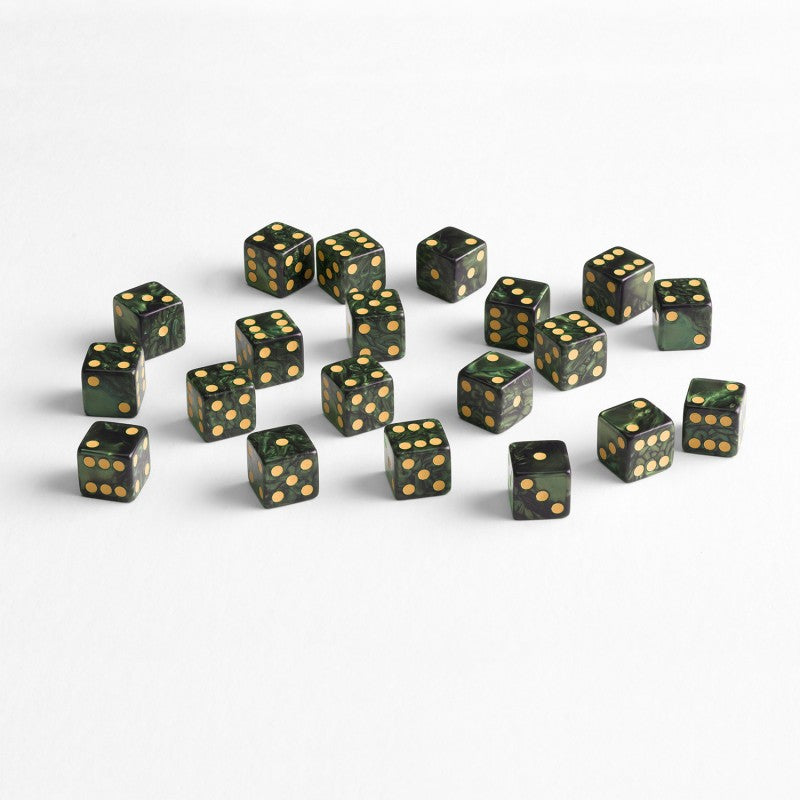 Full Pack of D6s: Bottle green & Gold (Preorder)