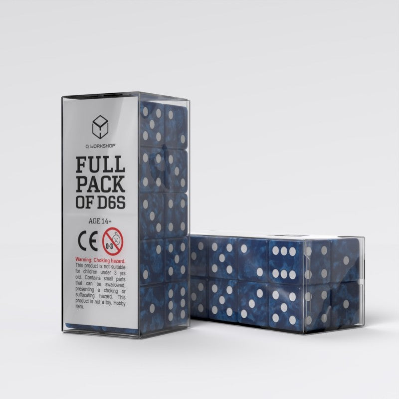 Full Pack of D6s: Cobalt&White (Preorder)