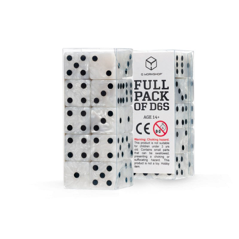 Full Pack of D6s: Pearl&Black (Preorder)