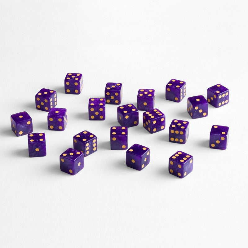 Full Pack of D6s: Shimmering Purple & Gold (Preorder)