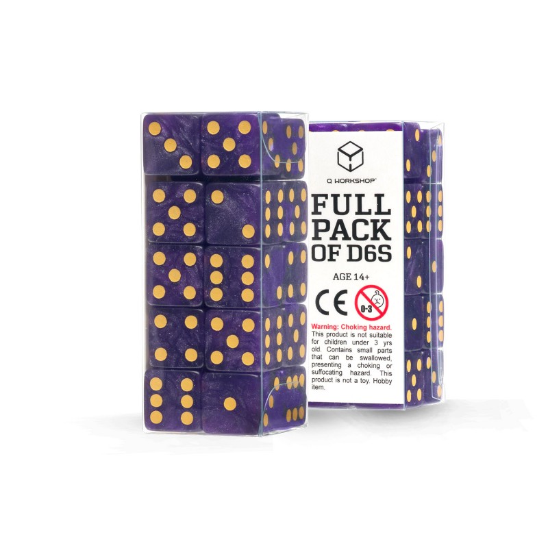 Full Pack of D6s: Shimmering Purple & Gold (Preorder)