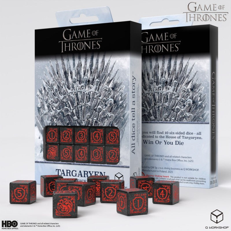Game of Thrones. Targaryen 10xD6 Dice Set. (Preorder)