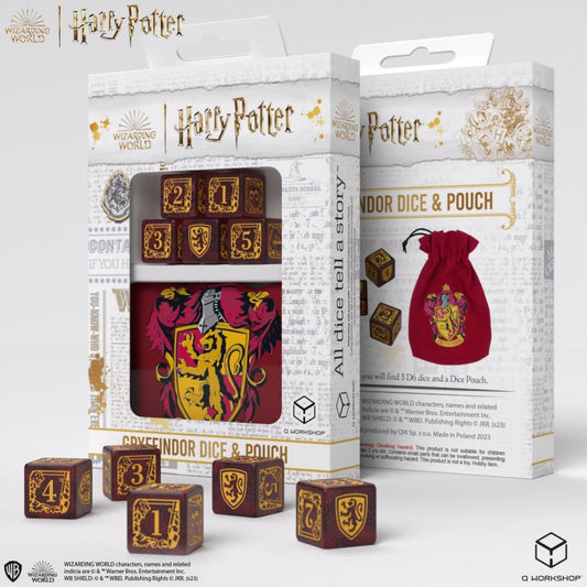 Harry Potter. Gryffindor D6 Dice Set & Pouch