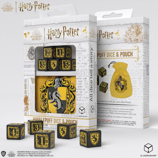 Harry Potter. Hufflepuff D6 Dice Set & Pouch