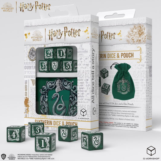 Harry Potter. Slytherin D6 Dice Set & Pouch