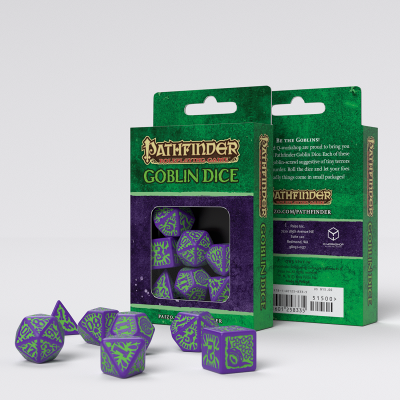 Pathfinder Goblin Purple & green Dice Set (Preorder)