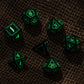 Runic Black & glow-in-the-dark Dice Set (Preorder)