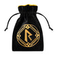 Runic Black & golden Velour Dice Bag (Preorder)