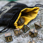 Runic Black & golden Velour Dice Bag (Preorder)