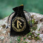 Runic Black & golden Velour Dice Bag (Preorder)