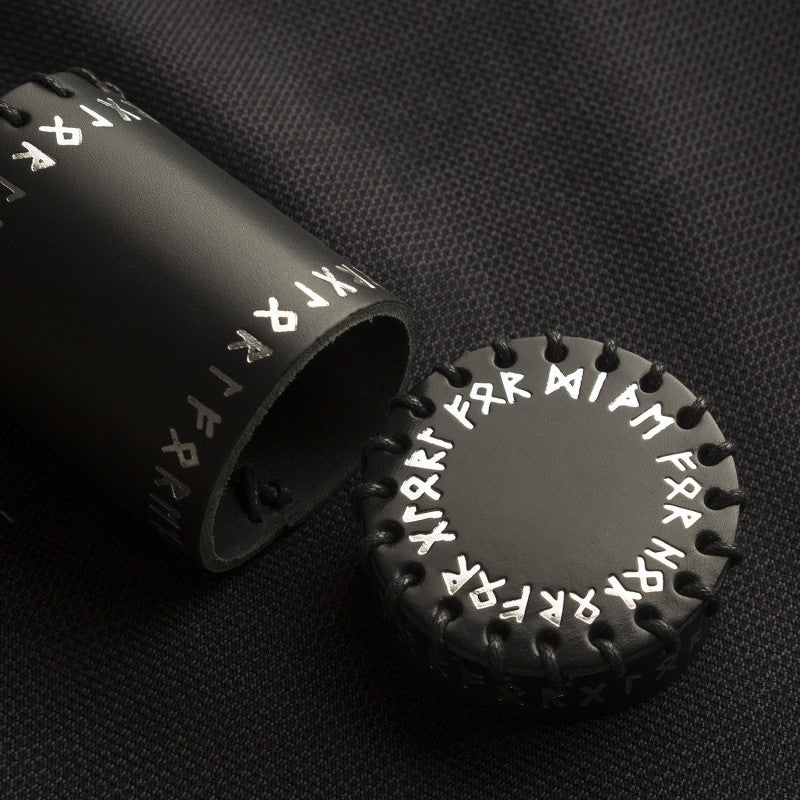 Runic Black Leather Dice Cup (Preorder)