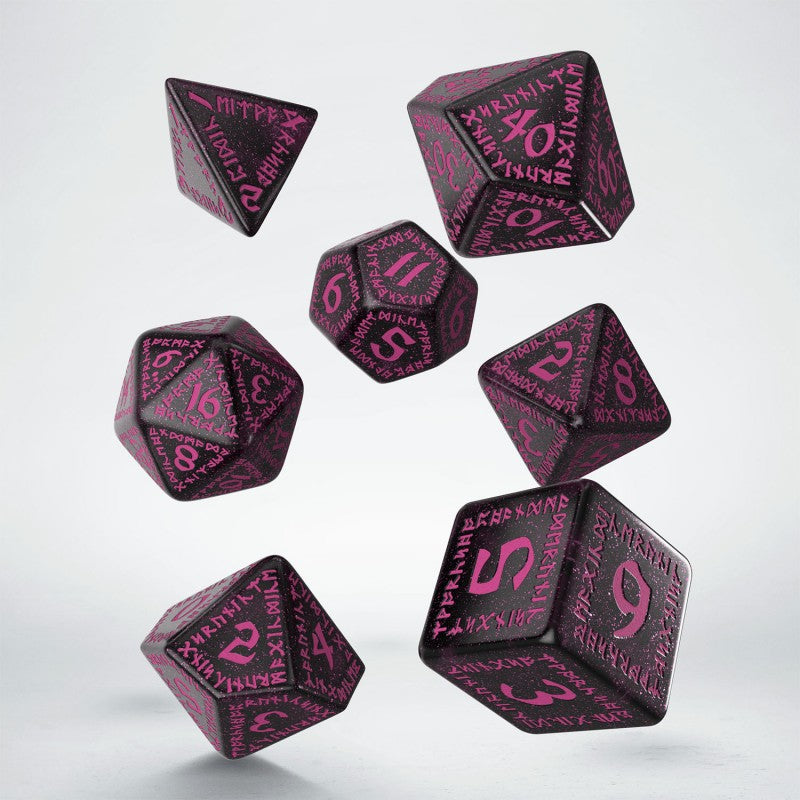 Runic Shimmering black with magenta Dice Set (Preorder)