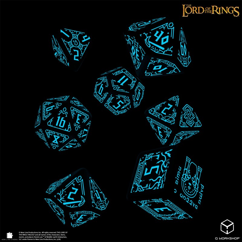 The Lord of the Rings: Moria - Glow in the dark Dice Set (Preorder)