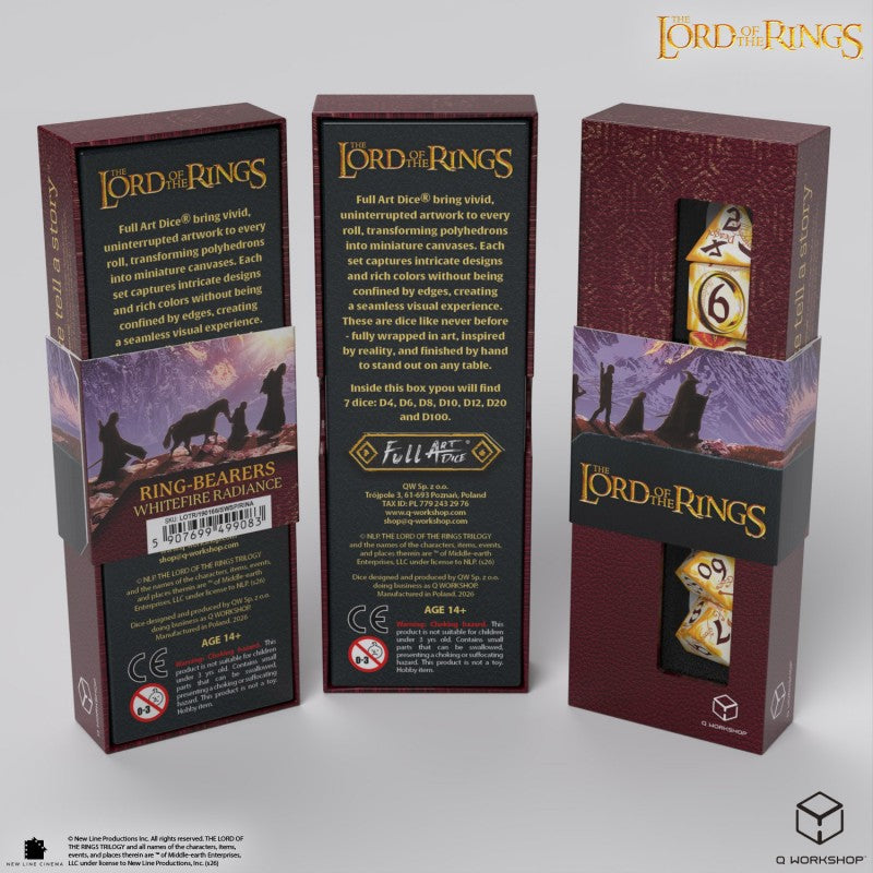 The Lord of the Rings: Ring-bearers – Full Art Dice® Set - Whitefire Radiance (Preorder)