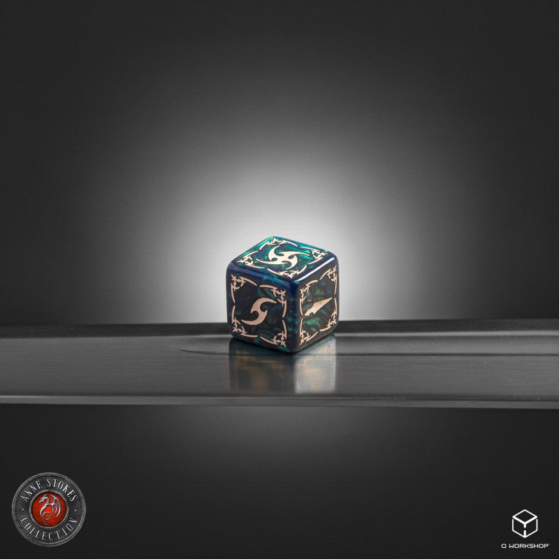 Tribal Dice Set: Blue-green & Beige (Preorder)