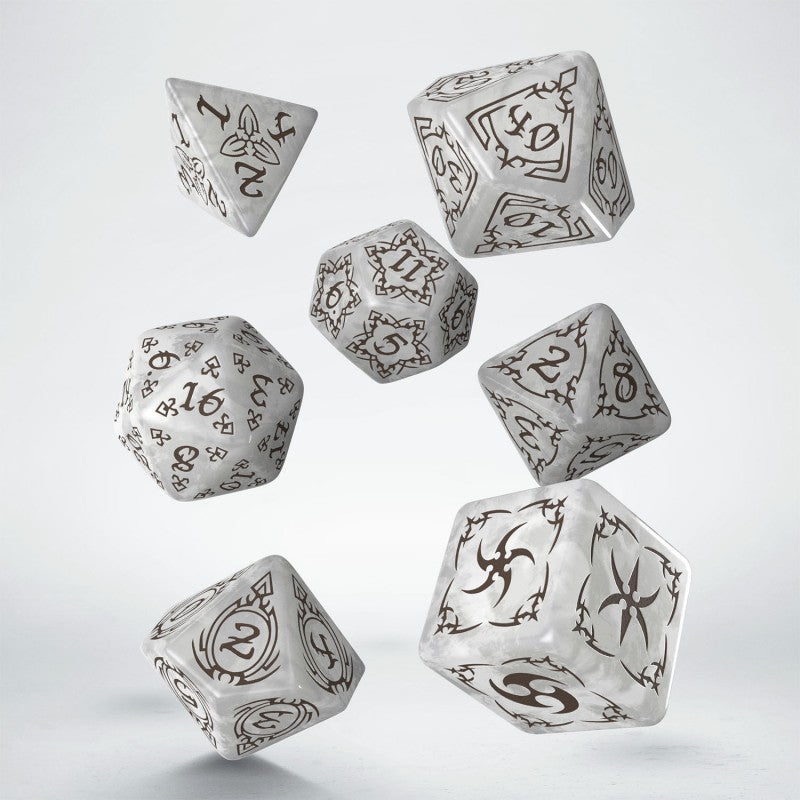 Tribal Dice Set: Pearl & Brown (Preorder)
