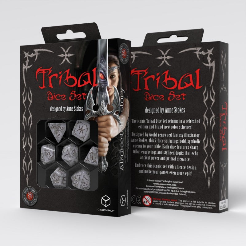 Tribal Dice Set: Pearl & Brown (Preorder)