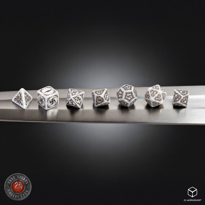 Tribal Dice Set: Pearl & Brown (Preorder)