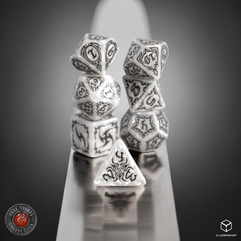 Tribal Dice Set: Pearl & Brown (Preorder)