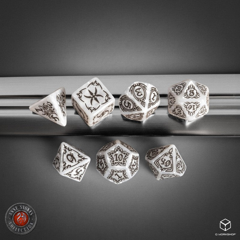 Tribal Dice Set: Pearl & Brown (Preorder)
