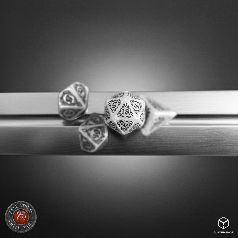 Tribal Dice Set: Pearl & Brown (Preorder)