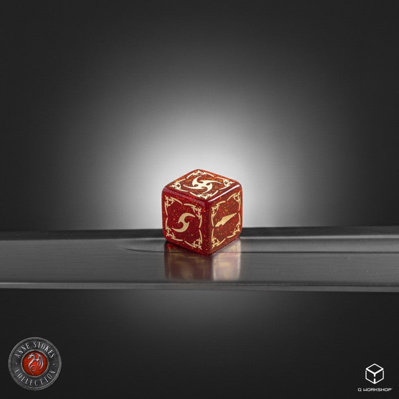 Tribal Dice Set: Shimmering red & Beige (Preorder)