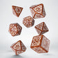 Steampunk Clockwork Dice Set - Caramel & White